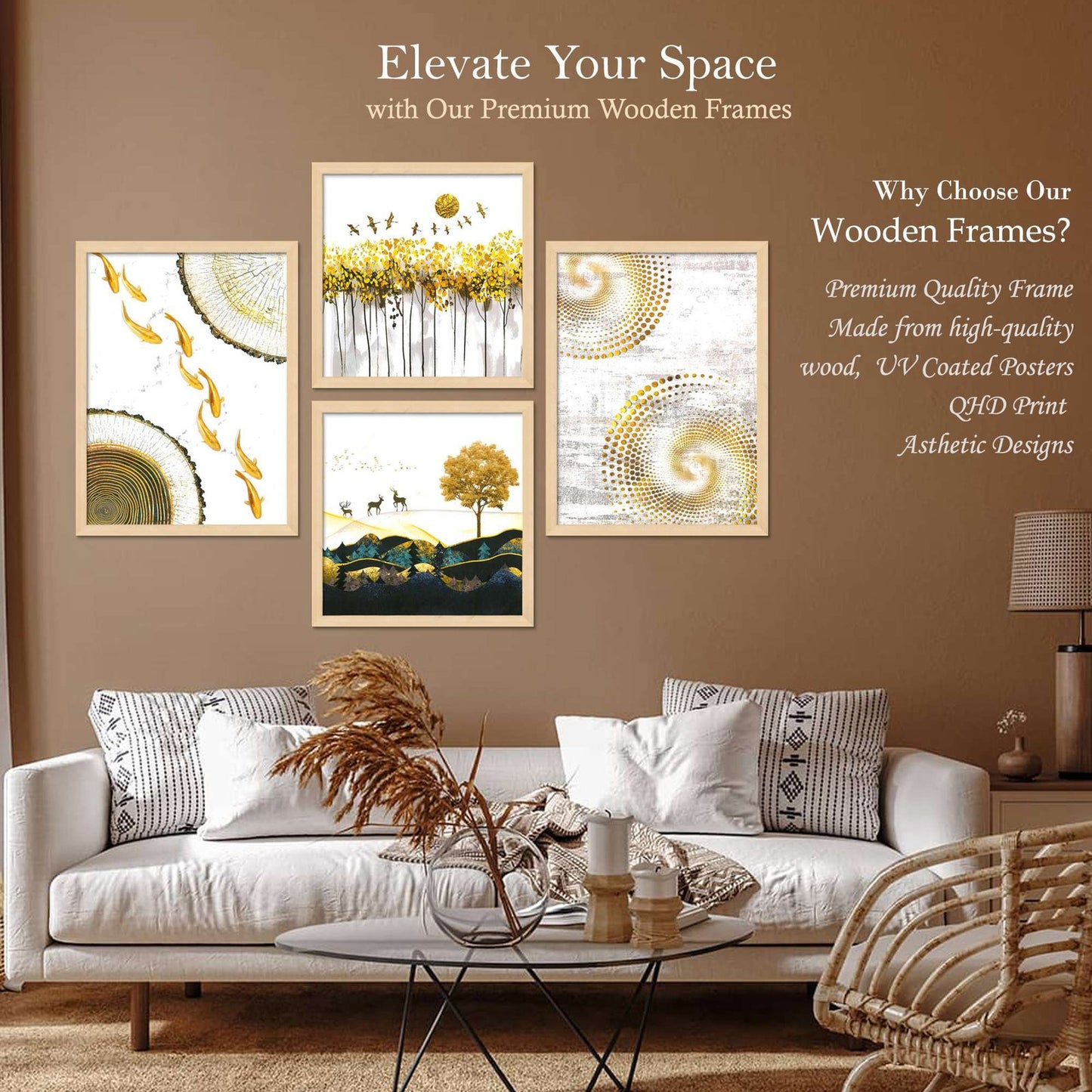 SET OF 4 DIGITAL WALL PAINTING