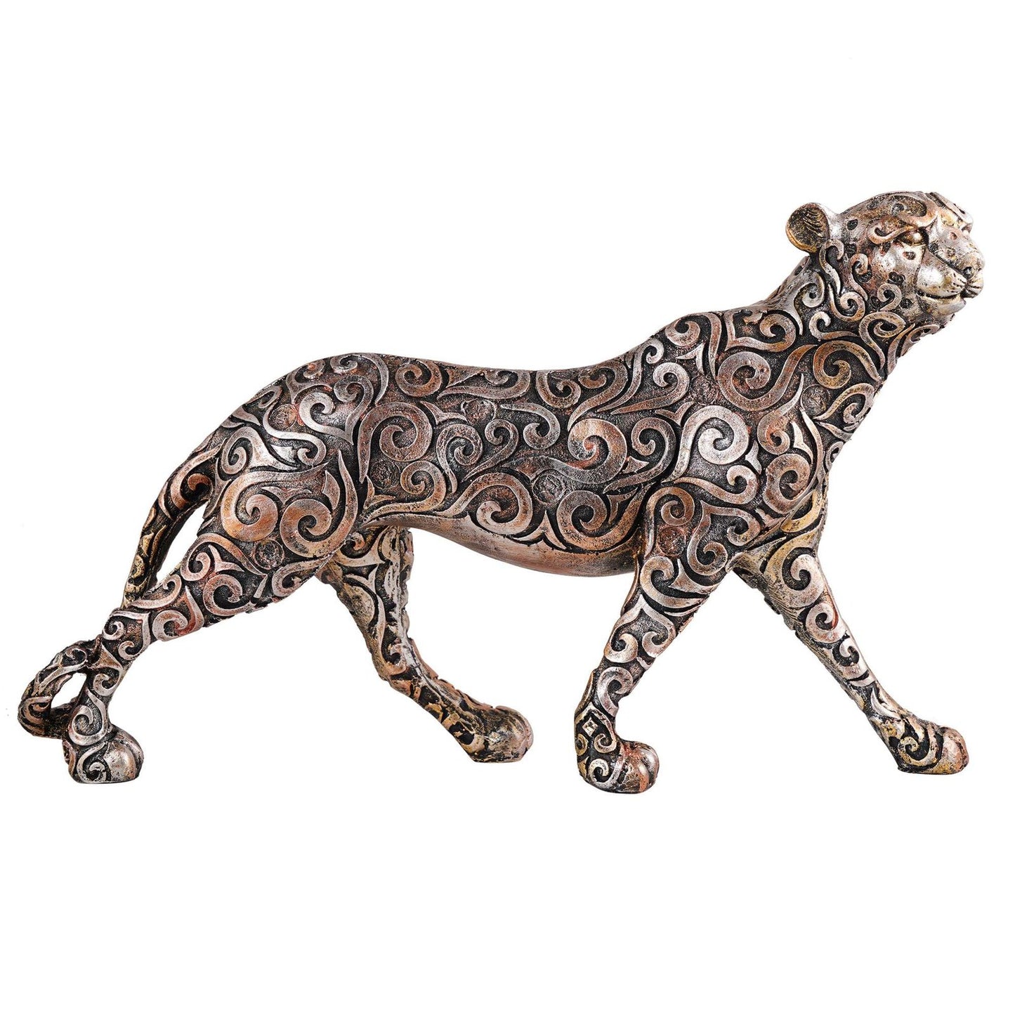 Panther Standing Position Animal Showpiece Antique Sculpture for Home Decor Showpiece Figurine