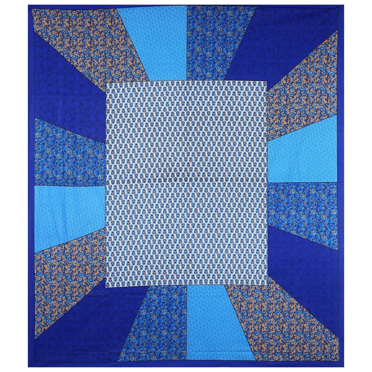 100% Pure Cotton Traditional Printed Bedsheet for Double Bed King Size Bedsheet with 2 Pillow Covers