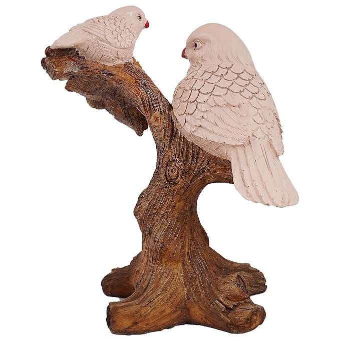 Resin Handcrafted Birds Couple On Tree Showpiece Bird Statue For Home Dcor Living Room Bedroom Table Top Antique Garden Decoration Items