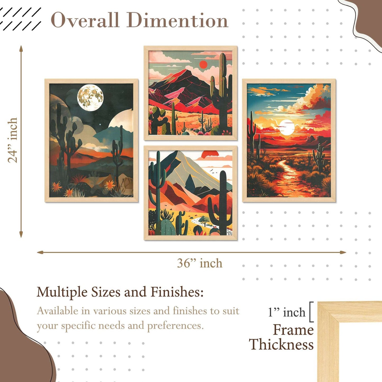 SET OF 4 DIGITAL WALL PAINTING