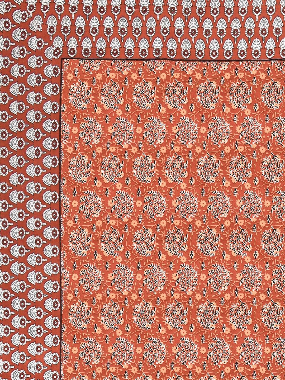 100% Pure Cotton Traditional Printed Bedsheet for Double Bed King Size Bedsheet with 2 Pillow Covers