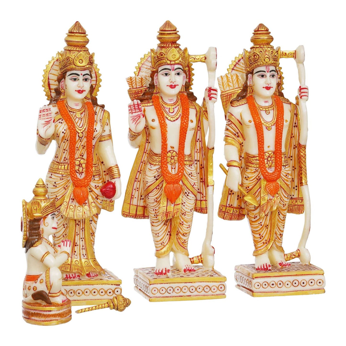 Ram darbar Idol Sita Statue Hanuman Laxman Idol Antique Finish Home D?cor Marble God Statue