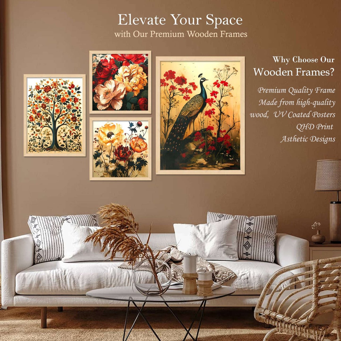 SET OF 4 DIGITAL WALL PAINTING