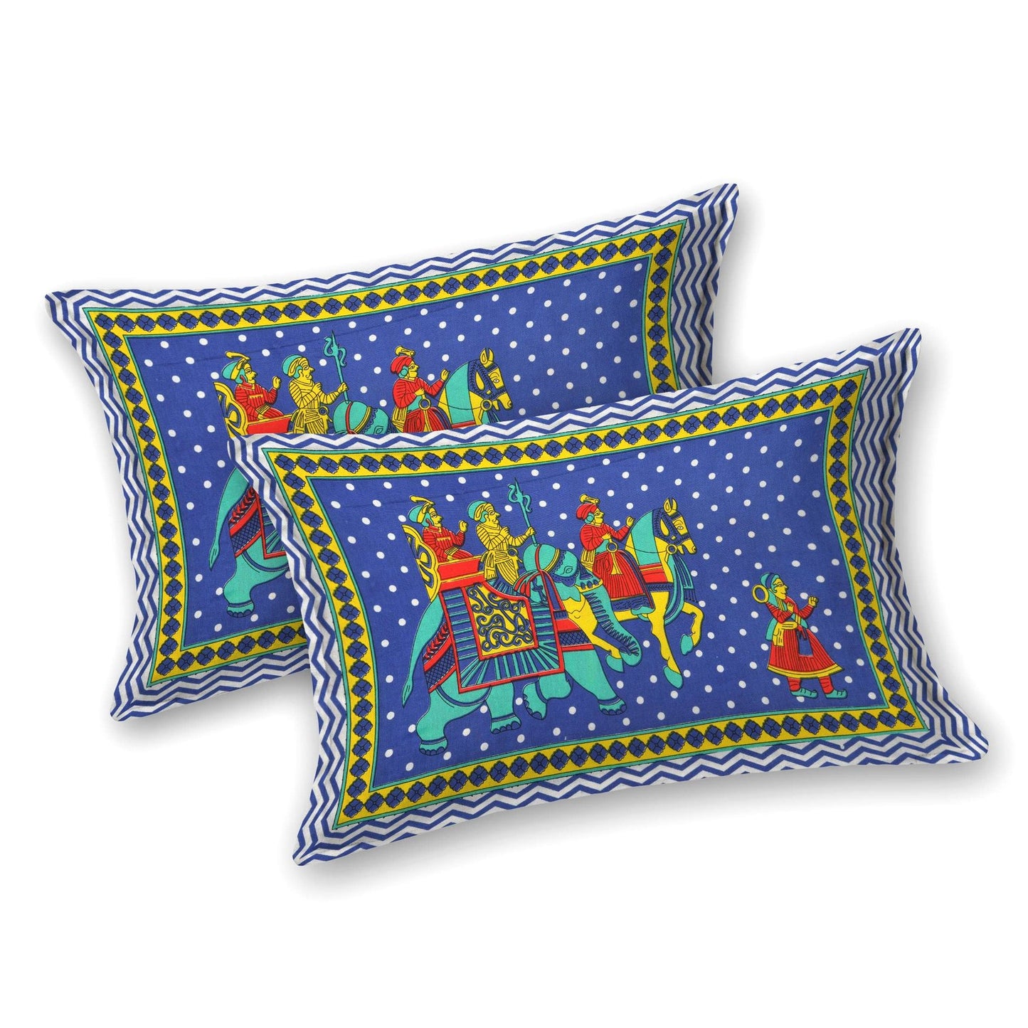 100% Pure Cotton Traditional Printed Bedsheet for Double Bed King Size Bedsheet with 2 Pillow Covers