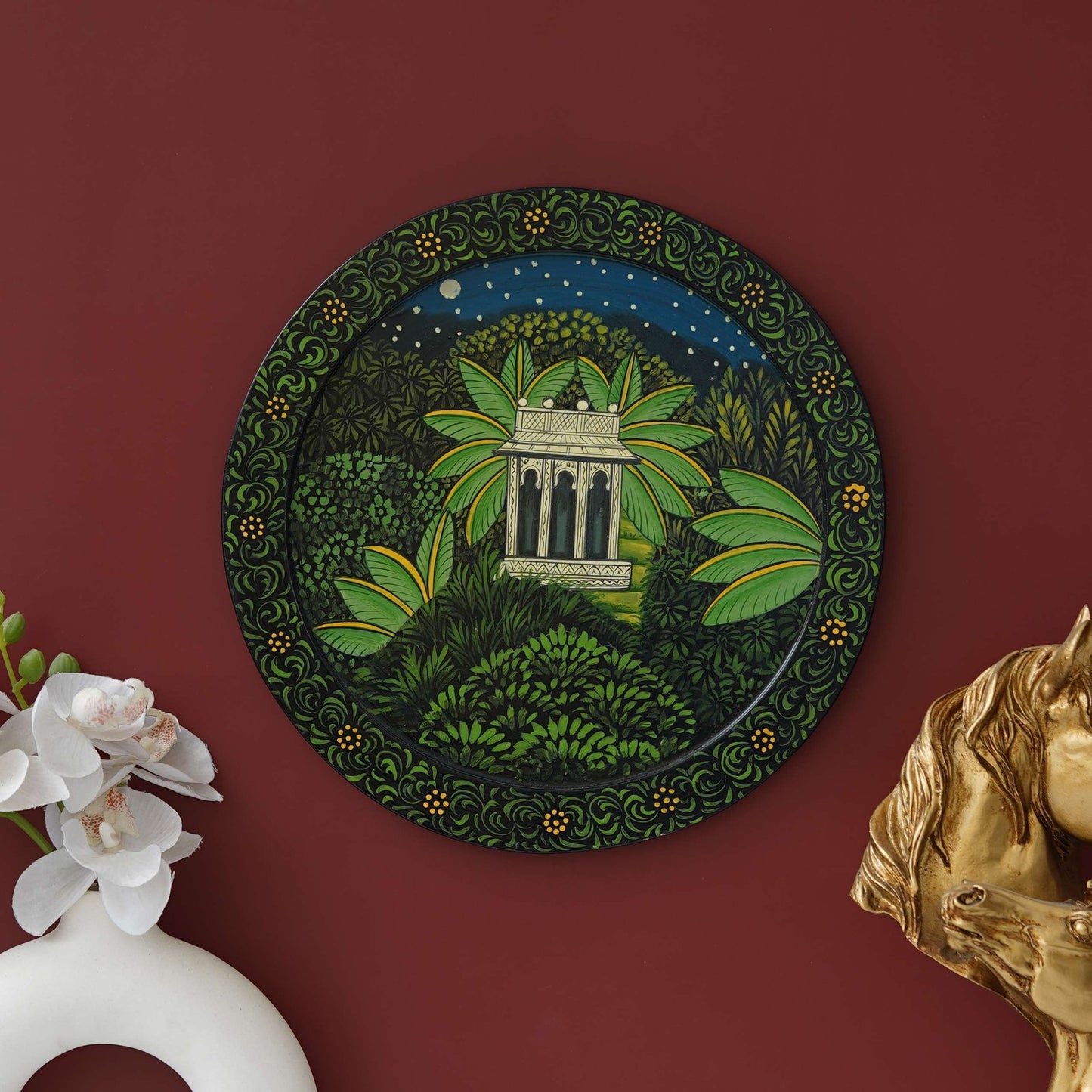Traditional Pichwai Painting: A House in the Jungle Paradise
