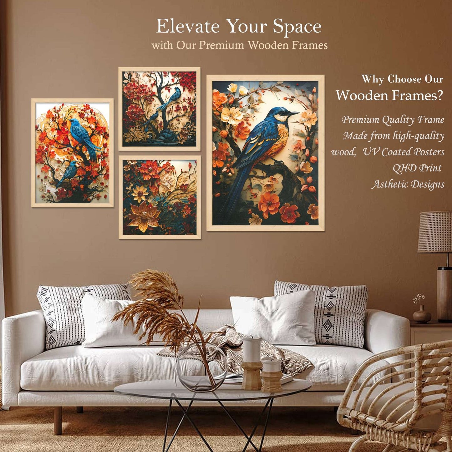 SET OF 4 DIGITAL WALL PAINTING