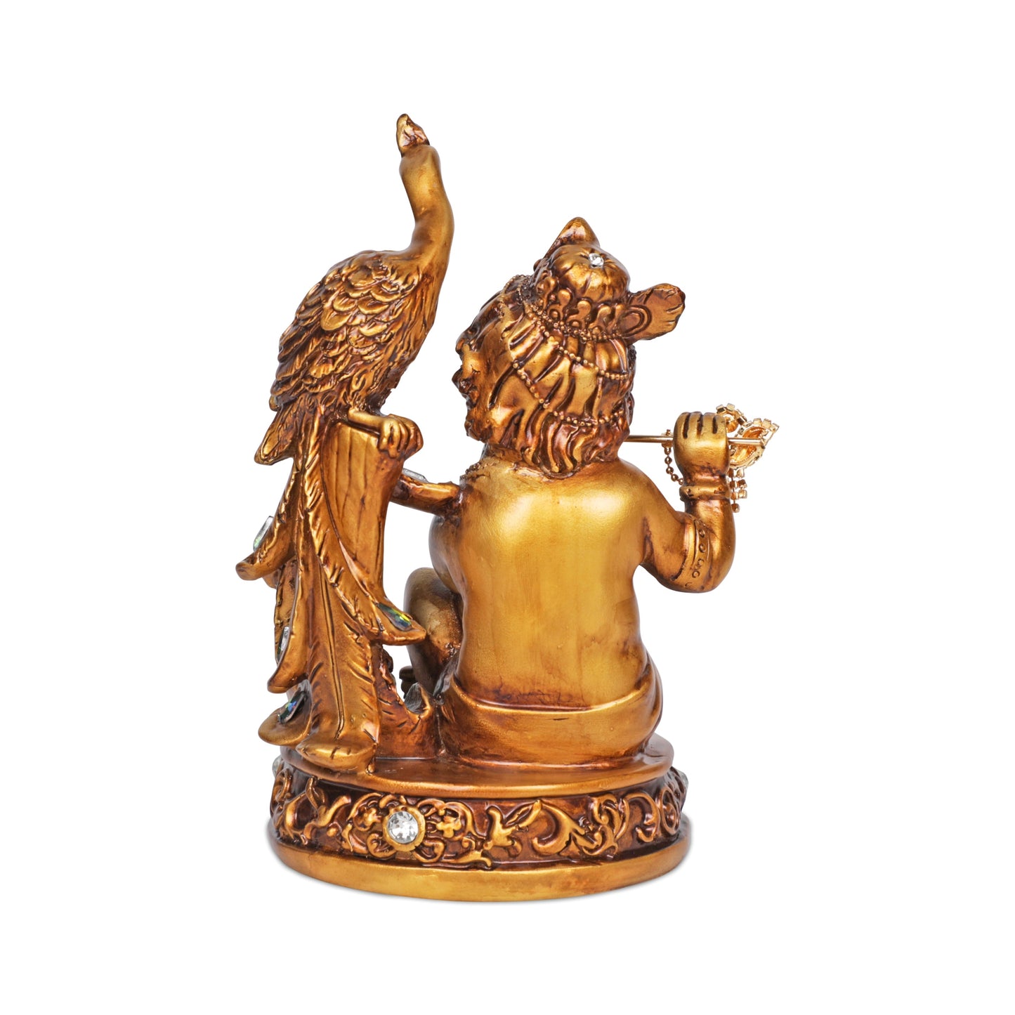 Artarium Seated Baby Krishna with Peacock Idol