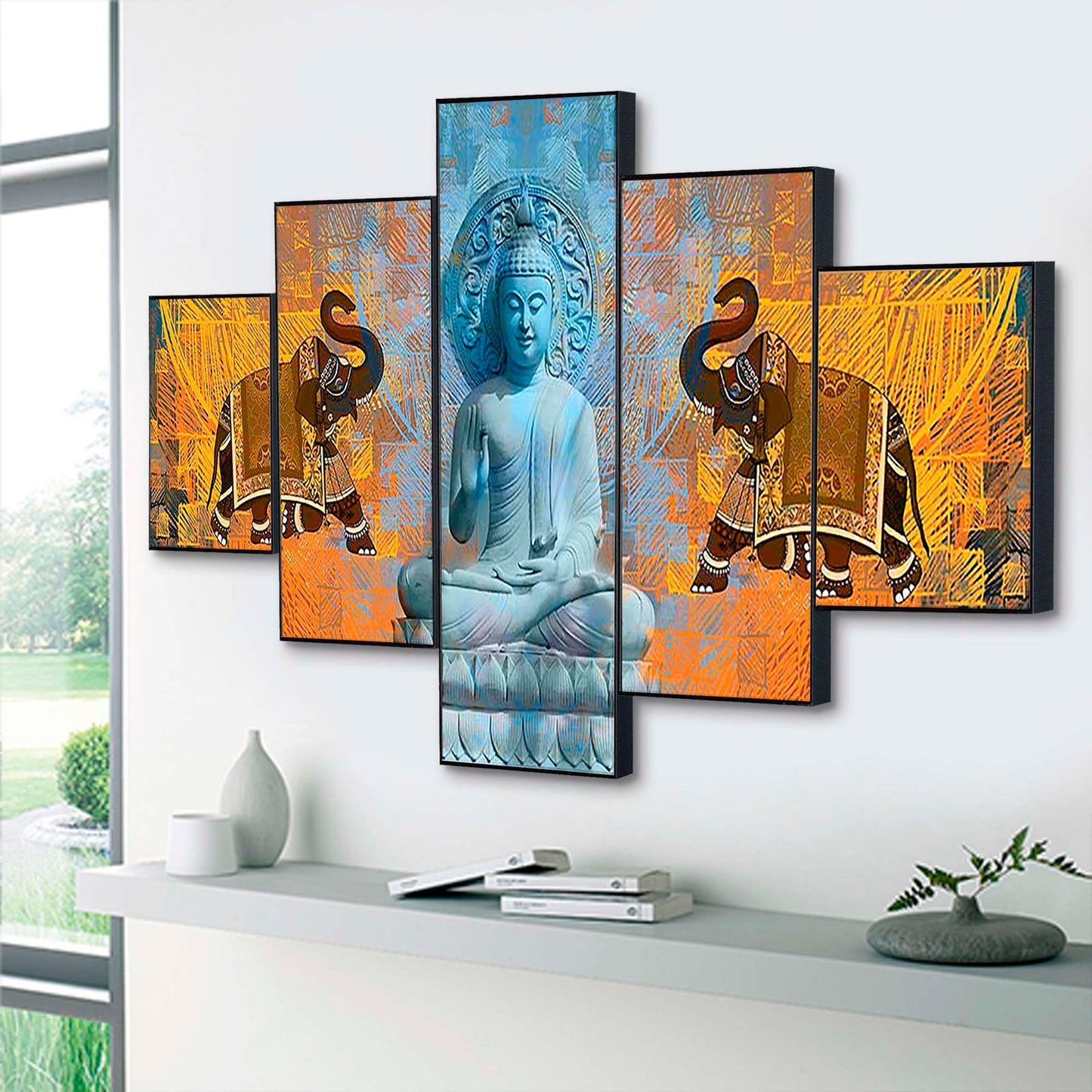 Set Of Five Framed Digital Wall Painting