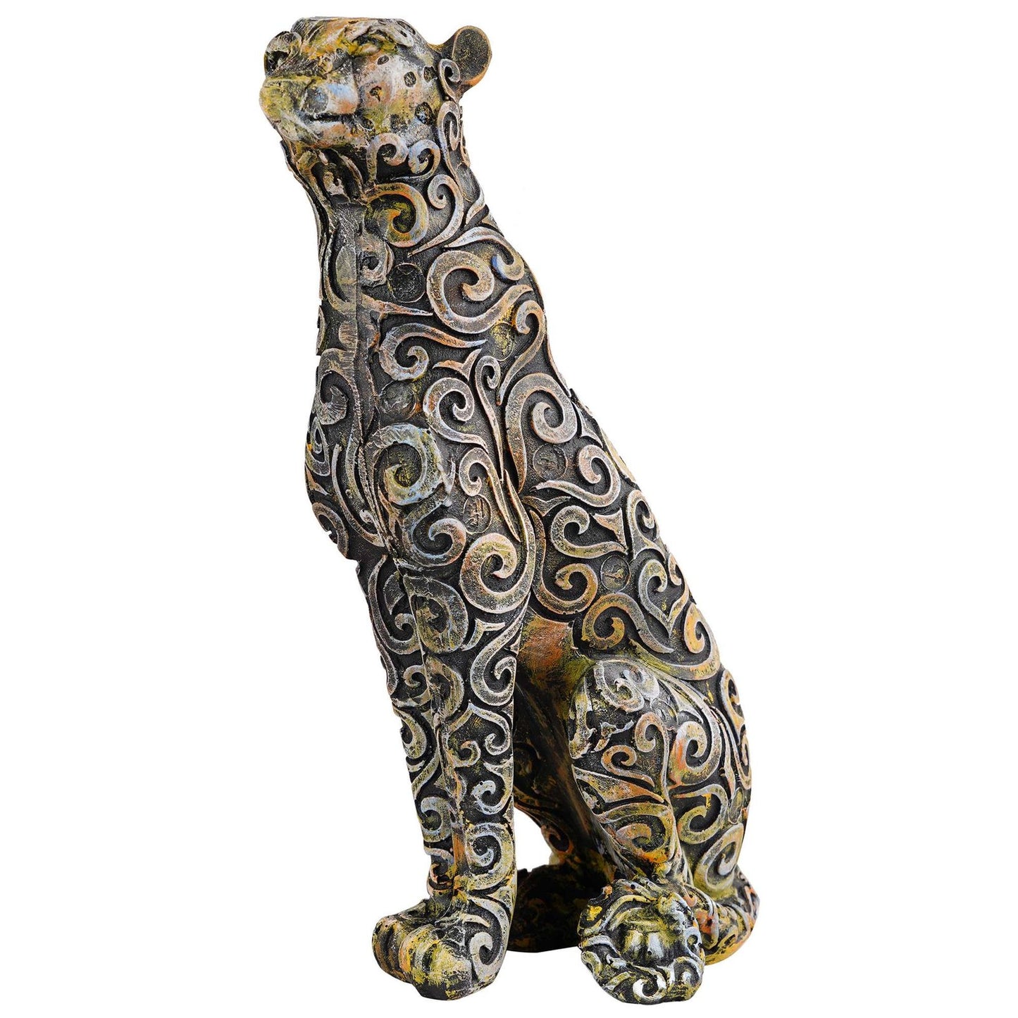 Panther Sitting Position Animal Showpiece Antique Sculpture for Home Decor Showpiece Figurine -2