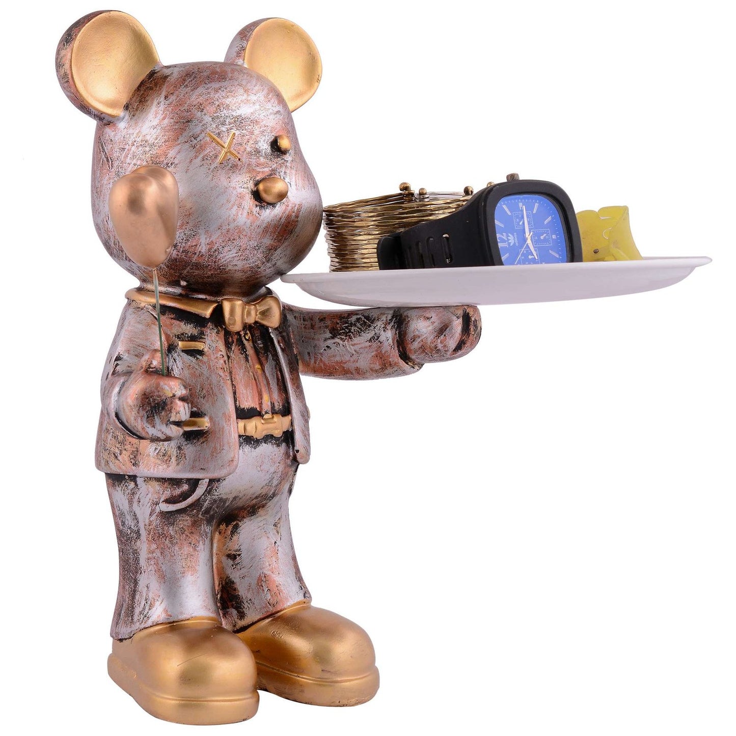 Cool Taddy Bear Showpiece for Home Decorative Showpiece | Taddy Bear with Paltter Statue for Home Decor Showpiece | Home Kitchen Decor | Office Decorative Item -10