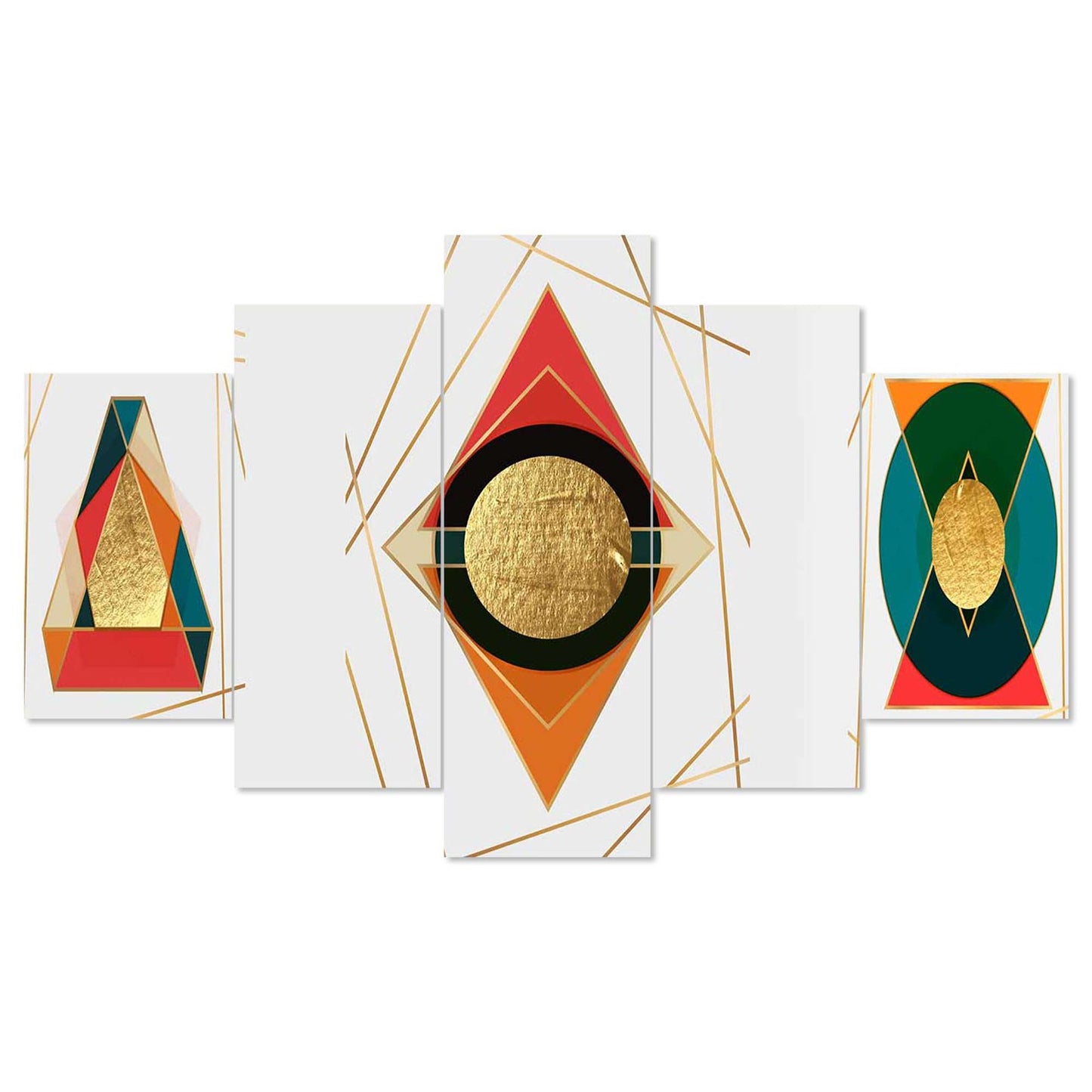Modren Art Set of Five 3D Framed Paintings for Wall Decoration – Ideal for Home, Living Room, and Bedroom (75 x 43 CM)