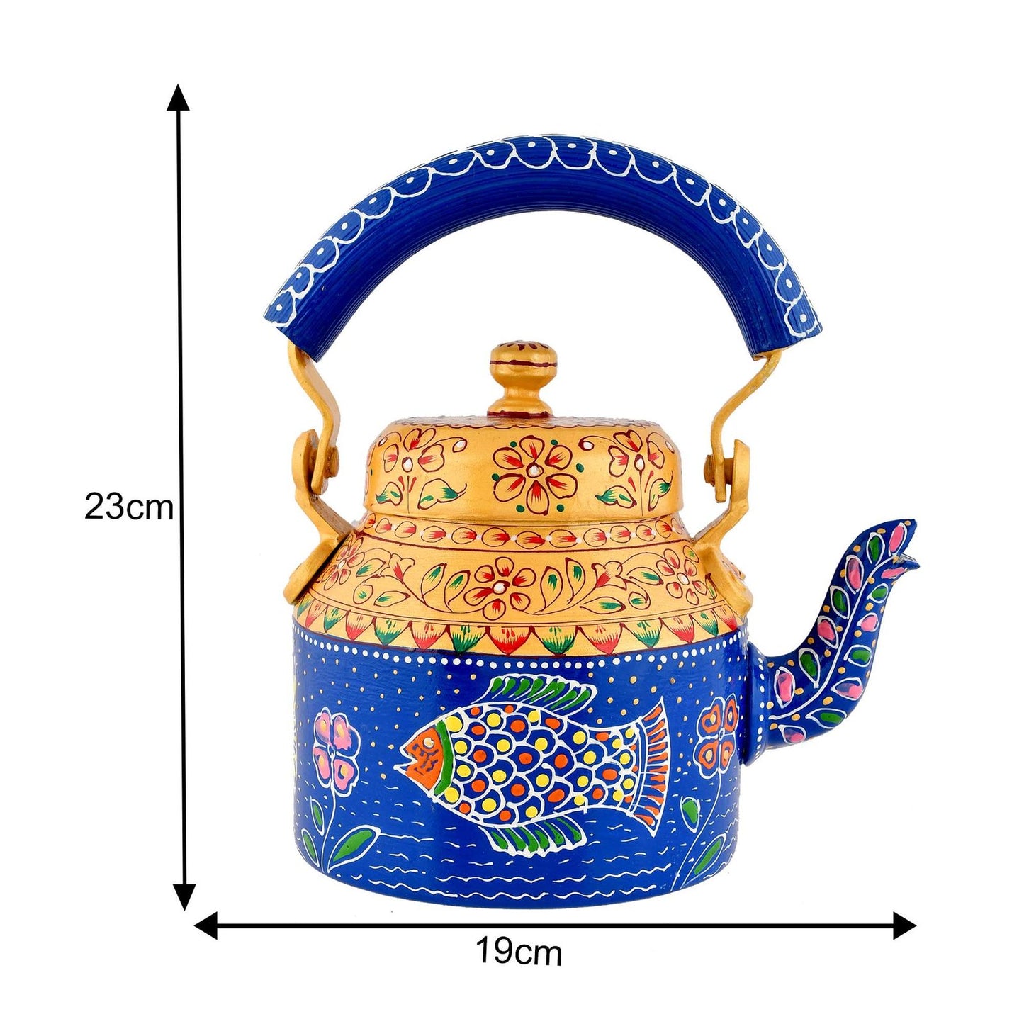 Hand-Painted Aluminium Tea Kettle – 750 ml for kitchen décor Home Décor , Tea Party , Serving