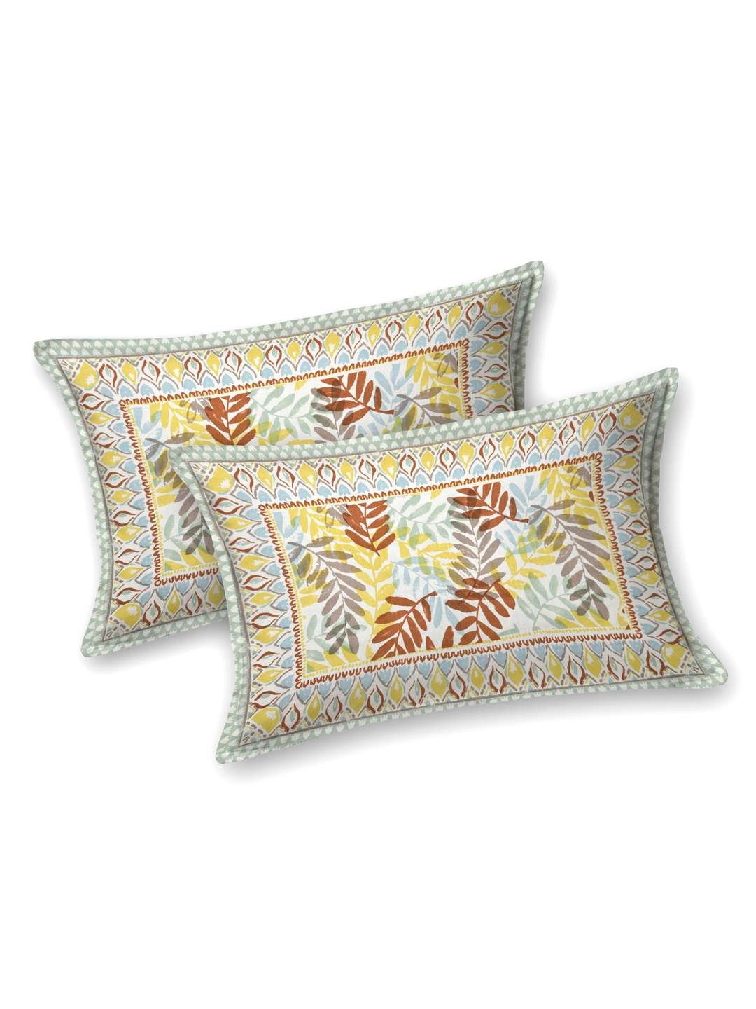 100% Pure Cotton Traditional Printed Bedsheet for Double Bed King Size Bedsheet with 2 Pillow Covers