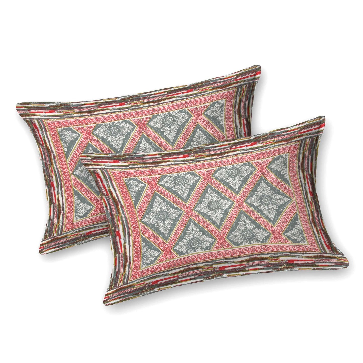 100% Pure Cotton Traditional Printed Bedsheet for Double Bed King Size Bedsheet with 2 Pillow Covers