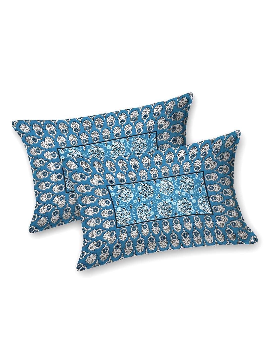 100% Pure Cotton Traditional Printed Bedsheet for Double Bed King Size Bedsheet with 2 Pillow Covers