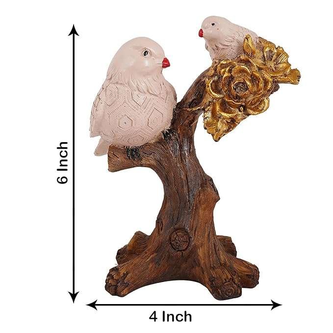 Resin Handcrafted Birds Couple On Tree Showpiece Bird Statue For Home Dcor Living Room Bedroom Table Top Antique Garden Decoration Items