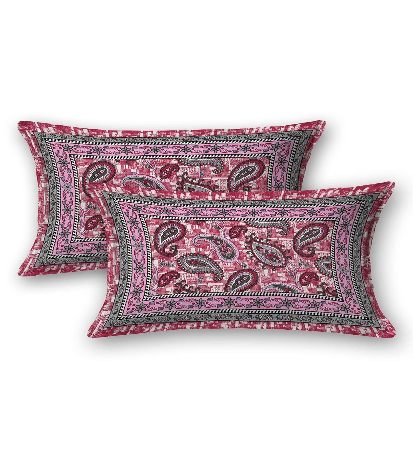 100% Pure Cotton Traditional Printed Bedsheet for Double Bed King Size Bedsheet with 2 Pillow Covers
