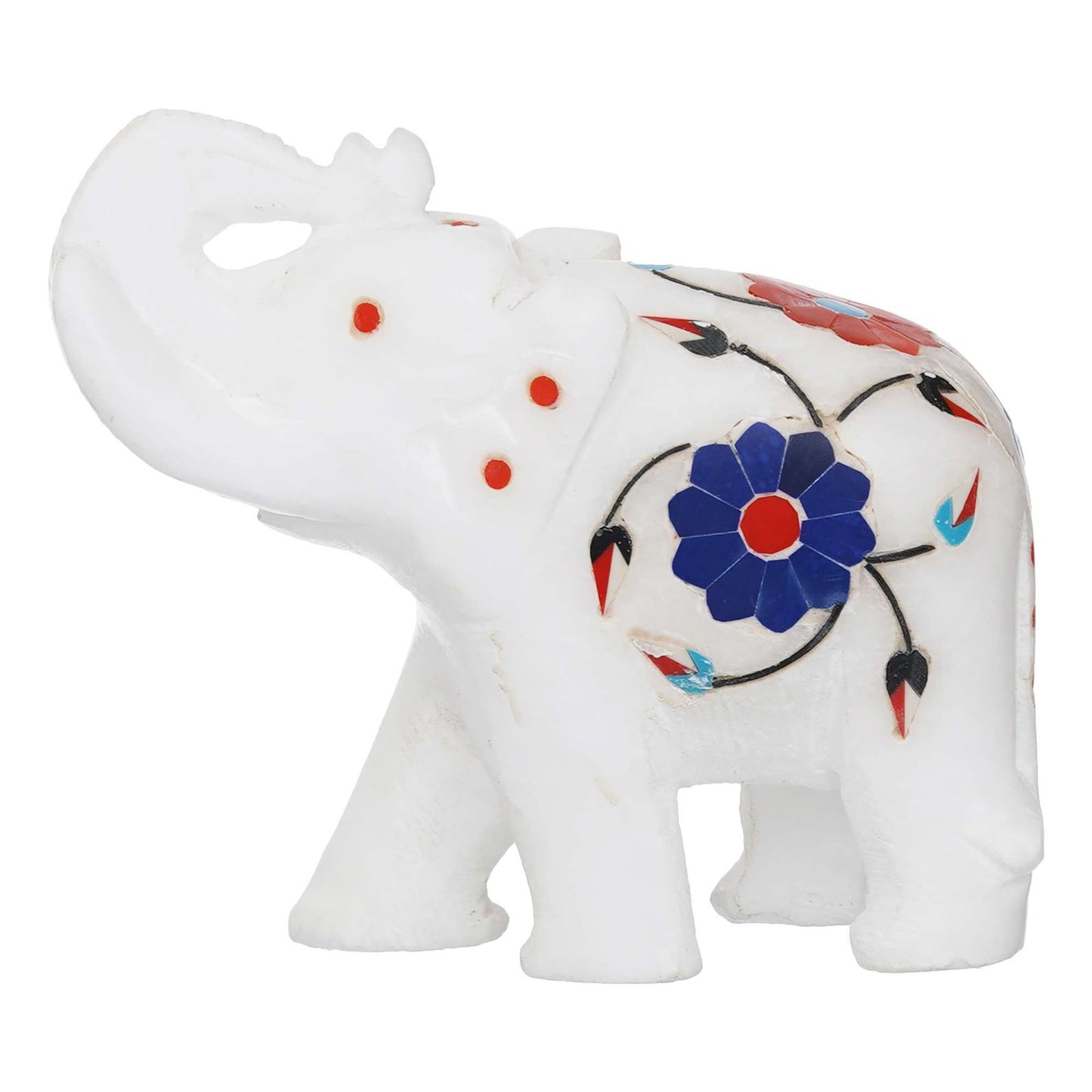 White Marble Elephant Showpieces Home Decor for Living Room, Table, Shelf for Vastu, Feng Shui, Office Decor, Gifting -1