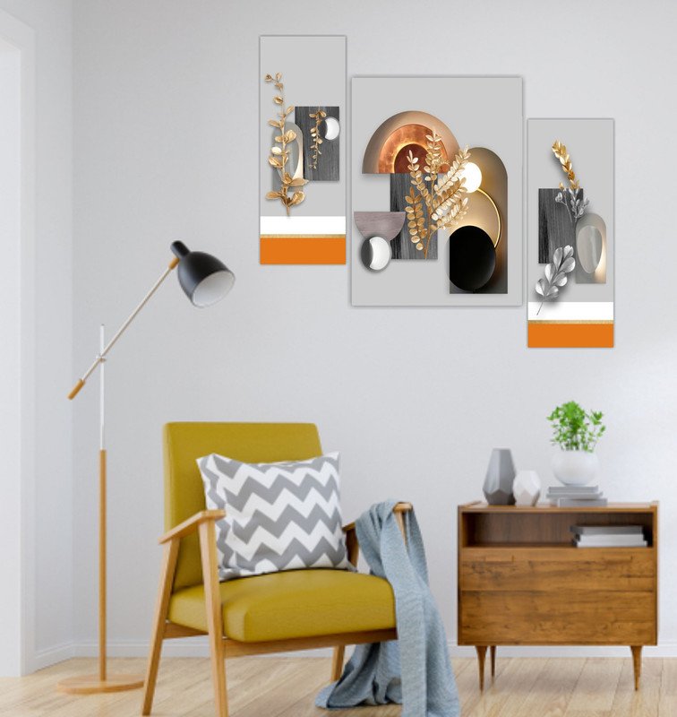 Set Of 3 Digital Wall Painting
