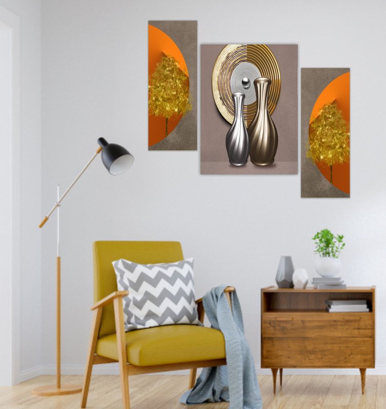 Set Of 3 Digital Wall Painting