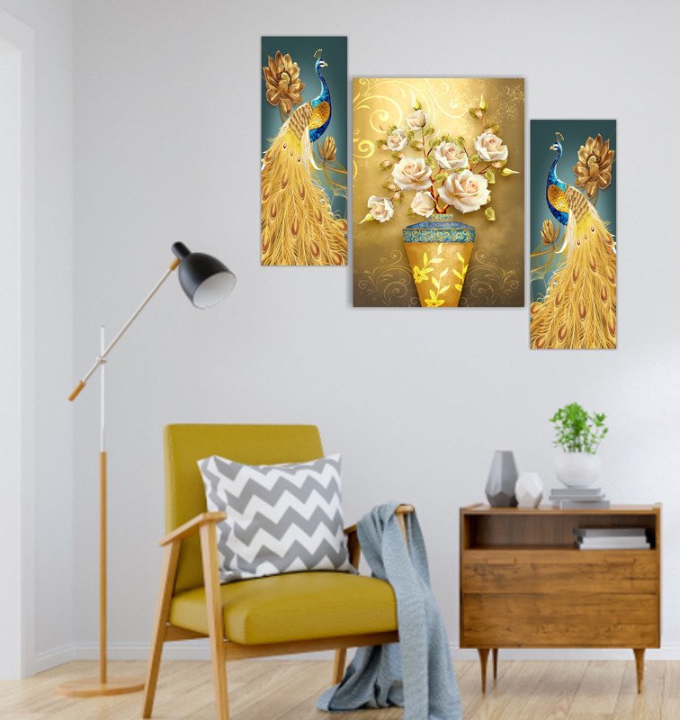 Set Of 3 Digital Wall Painting