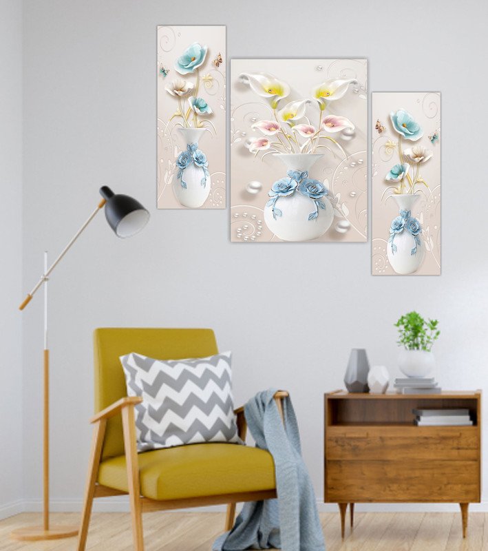 Set Of 3 Digital Wall Painting