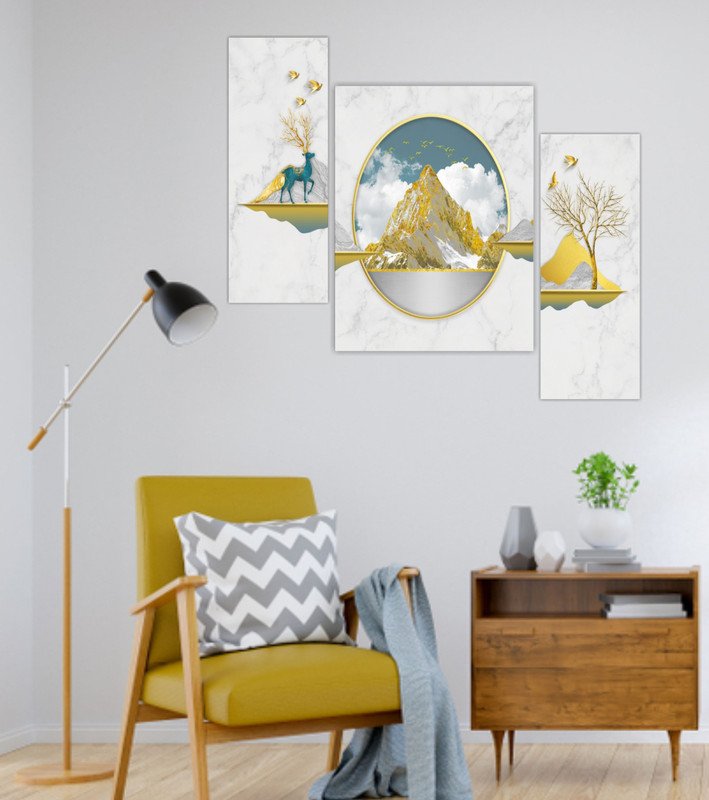 Set Of 3 Digital Wall Painting