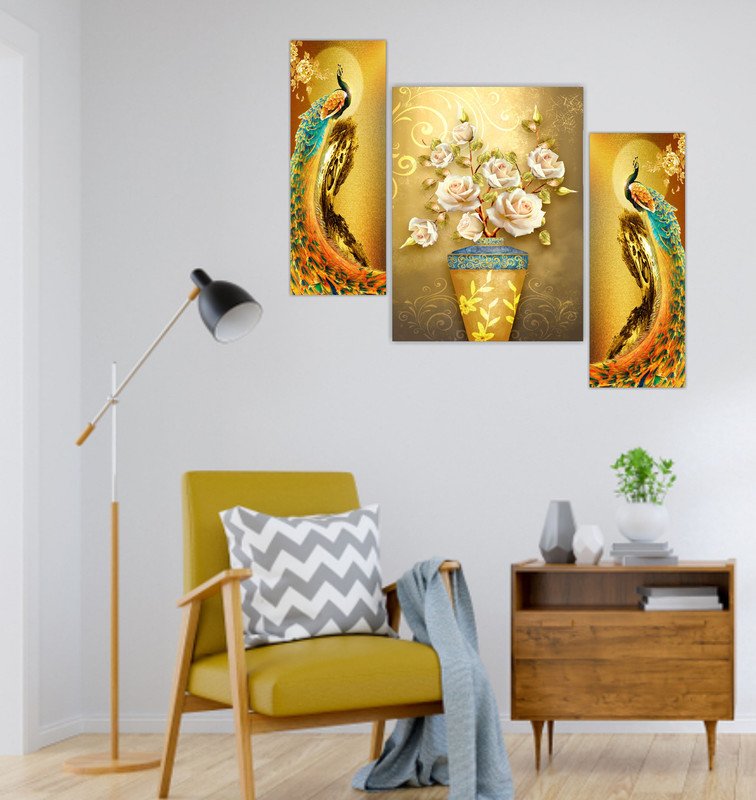 Set Of 3 Digital Wall Painting