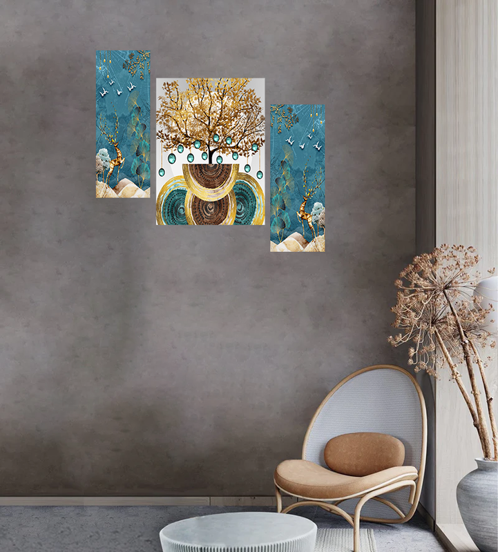 Set Of 3 Digital Wall Painting