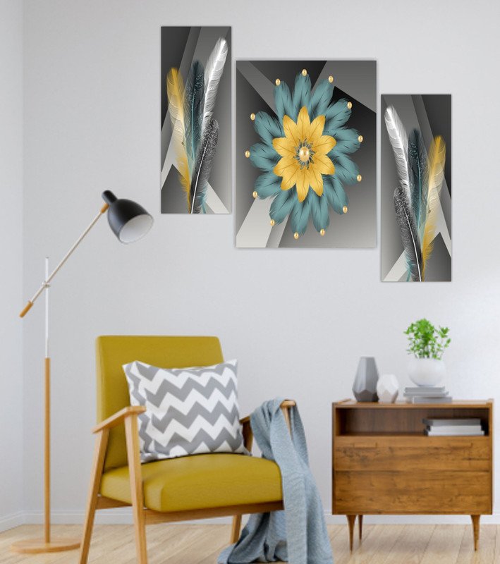 Set Of 3 Digital Wall Painting