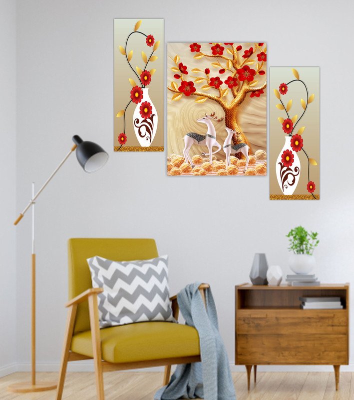 Set Of 3 Digital Wall Painting