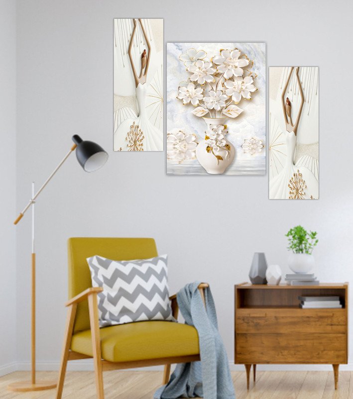 Set Of 3 Digital Wall Painting