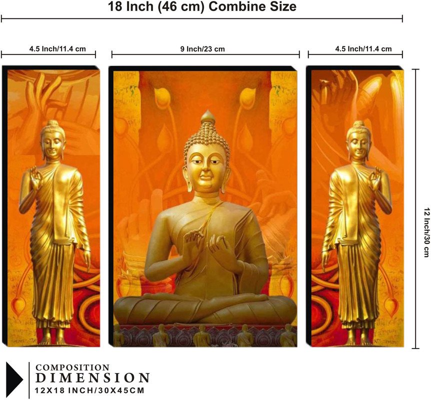 Set Of 3 Digital Wall Painting
