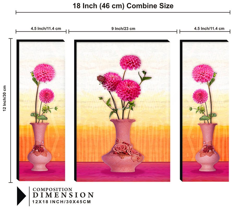 Set Of 3 Digital Wall Painting