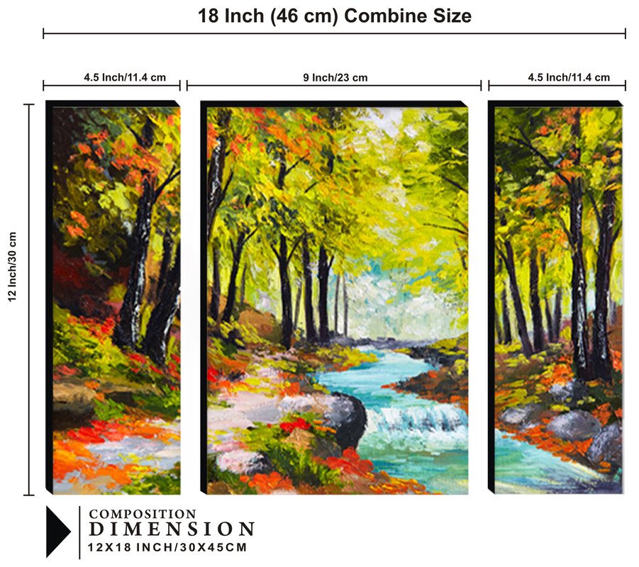 Set Of 3 Digital Wall Painting