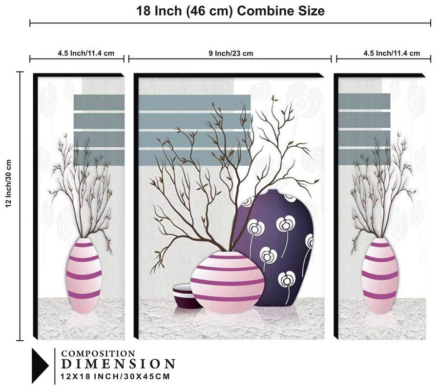 Set Of 3 Digital Wall Painting
