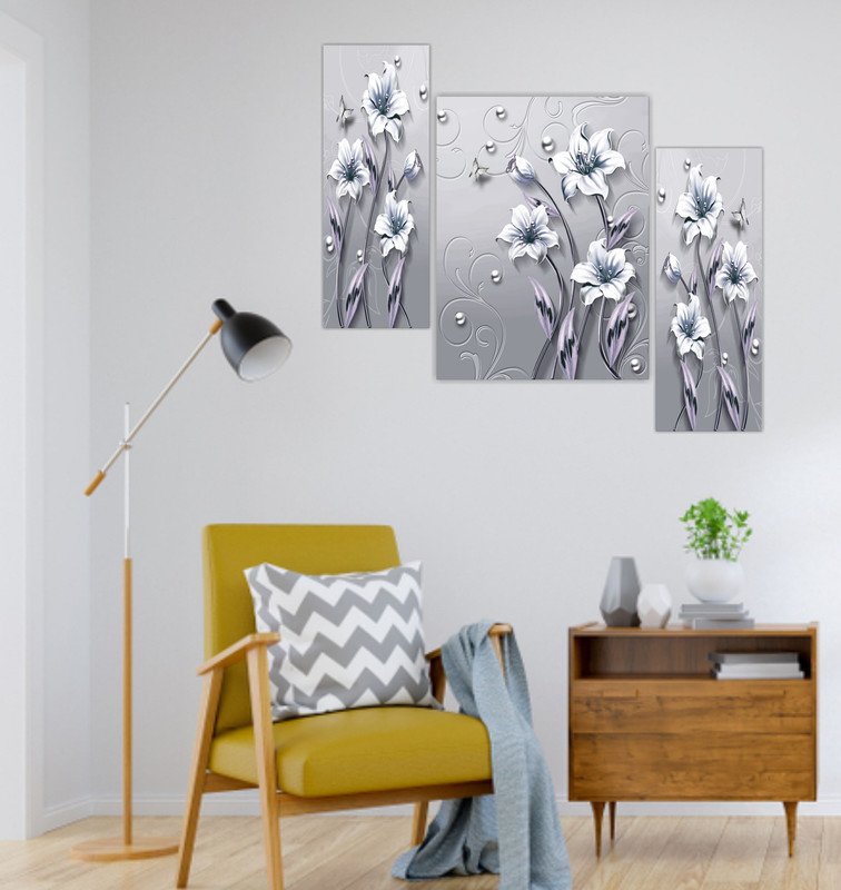 Set Of 3 Digital Wall Painting