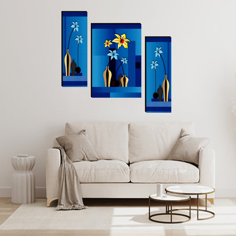 Set Of 3 Digital Wall Painting
