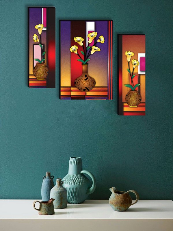 Set Of 3 Digital Wall Painting