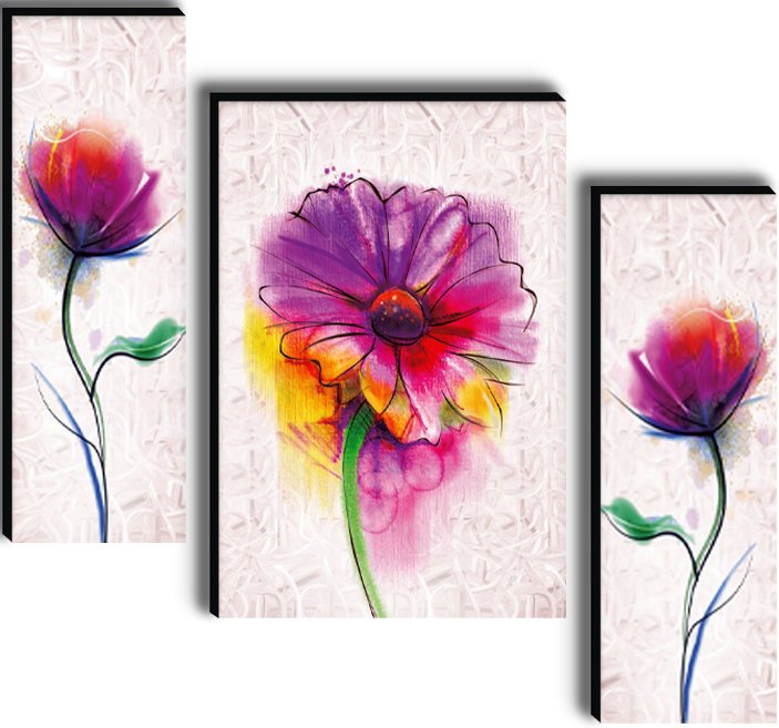 Set Of 3 Digital Wall Painting