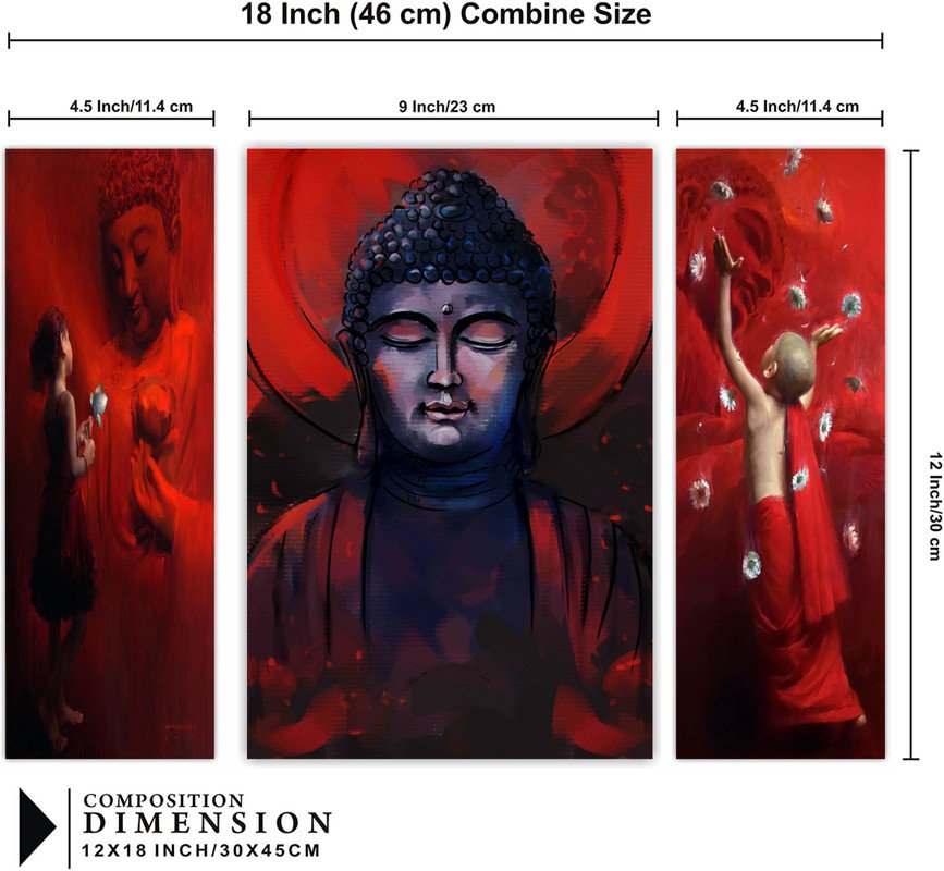 Set Of 3 Digital Wall Painting
