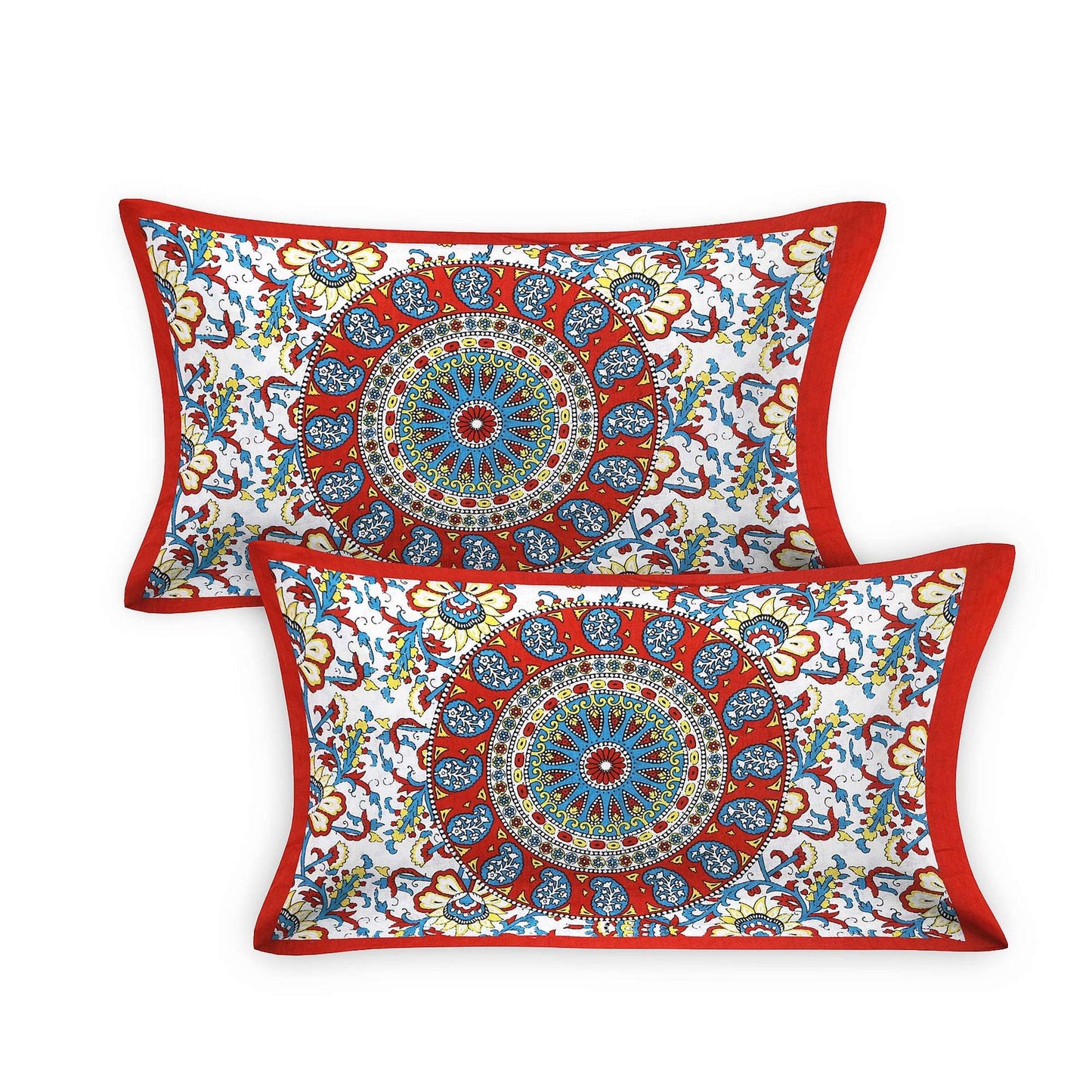 100% Pure Cotton Traditional Printed Bedsheet for Double Bed King Size Bedsheet with 2 Pillow Covers