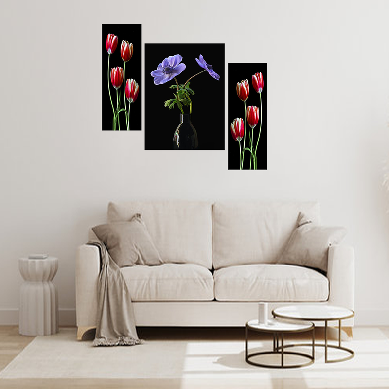 Set Of 3 Digital Wall Painting