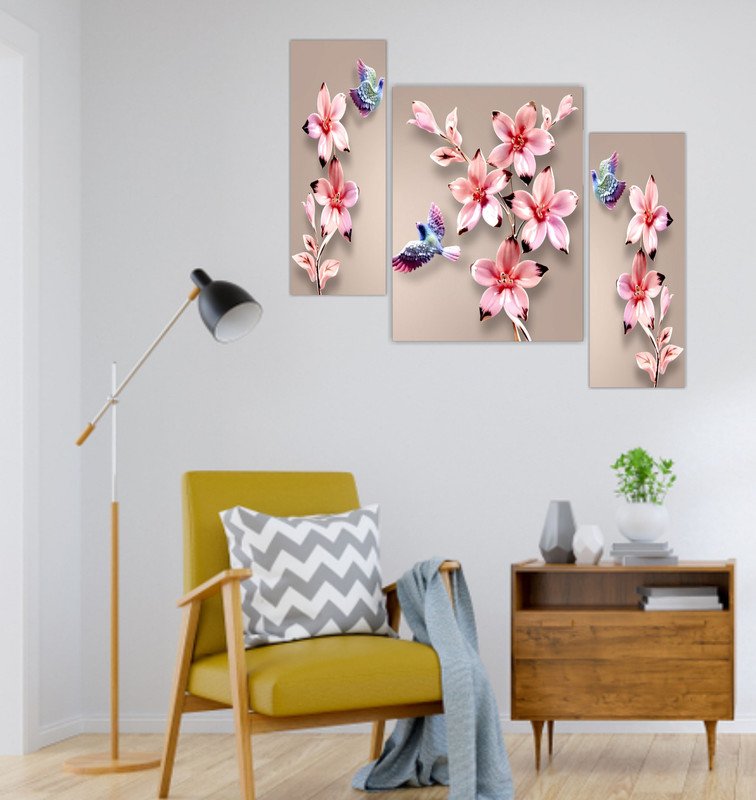 Set Of 3 Digital Wall Painting