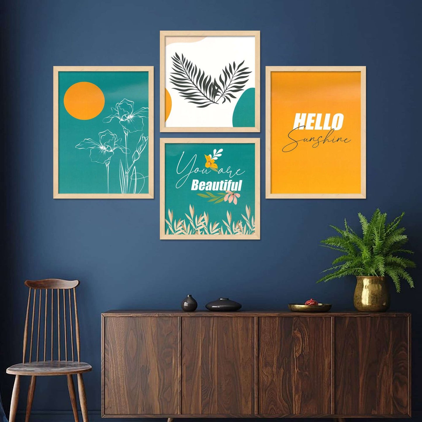 SET OF 4 DIGITAL WALL PAINTING