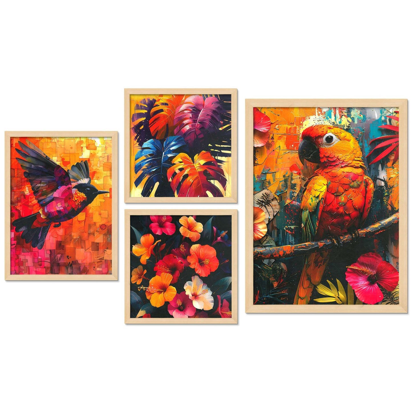 SET OF 4 DIGITAL WALL PAINTING