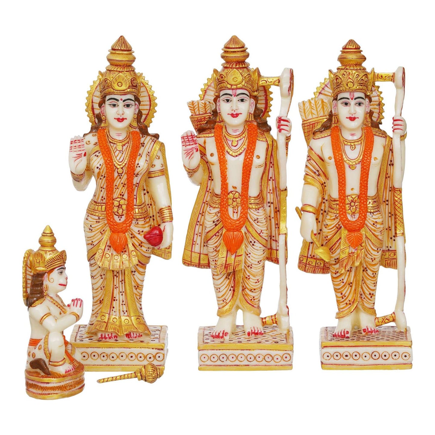 Ram darbar Idol Sita Statue Hanuman Laxman Idol Antique Finish Home D?cor Marble God Statue