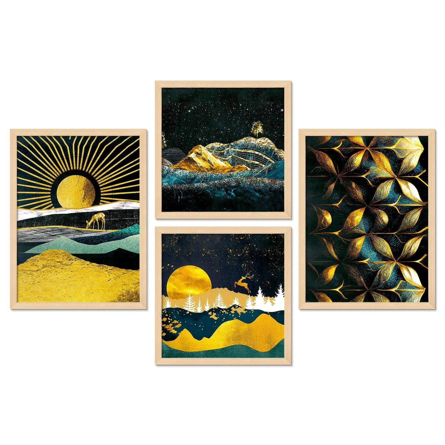 SET OF 4 DIGITAL WALL PAINTING
