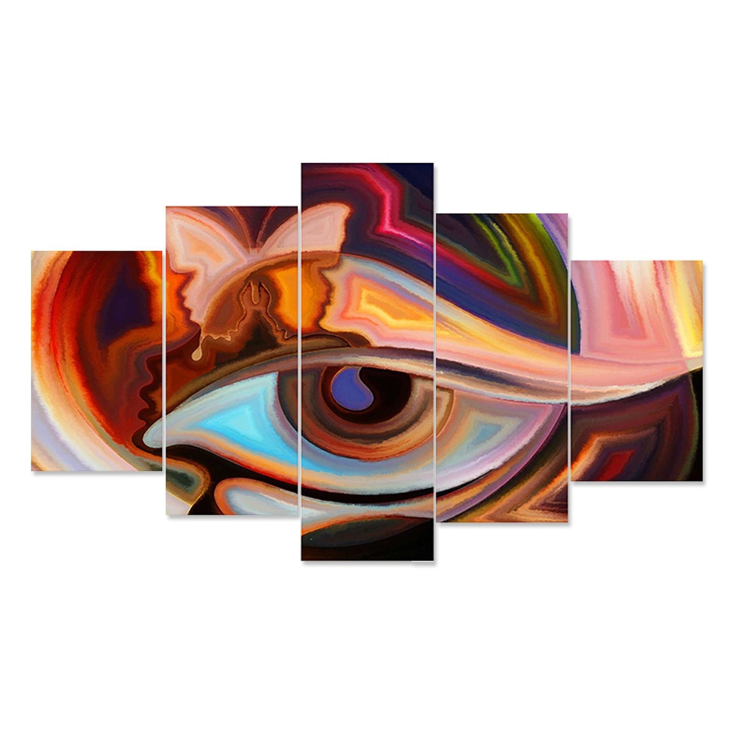 Modren Art Set of Five 3D Framed Paintings for Wall Decoration – Ideal for Home, Living Room, and Bedroom (75 x 43 CM)